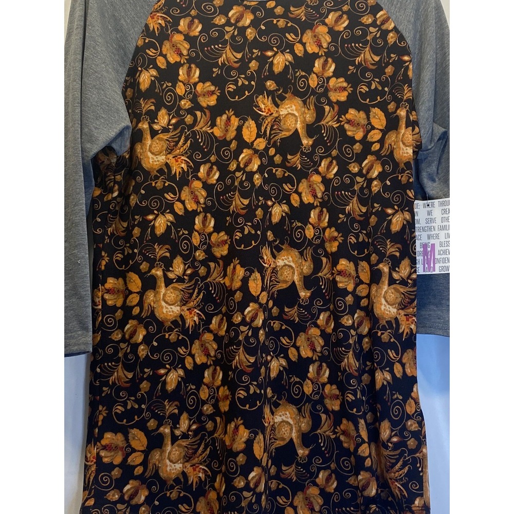 Lularoe Randy Top Size M New With Tags Beautiful Floral with turkeys